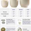 4 + 5 + 6 Inch Ceramic Pots for Indoor Plants, Succulents Plant Pots, Orchid Flower Pot with Drainage Hole, Modern Clay Stoneware Planters, Set of 3 (Milk White, 4+5+6 Inch)
