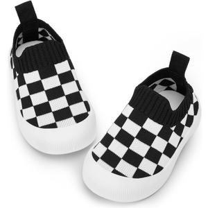 BACSAC Baby Toddler Unisex Infant Shoes Boys Girls Beige Mesh Breathable Non-Slip Soles 18-24M (Black)