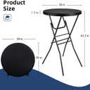 Byliable Cocktail Table 28in High Top Round Folding Indoor Outdoor, Plastic Bar Height Foldable Bistro Tall Table for Party, Patio, Dining Room, Kitchen, Events, Removable Locking Legs, Black