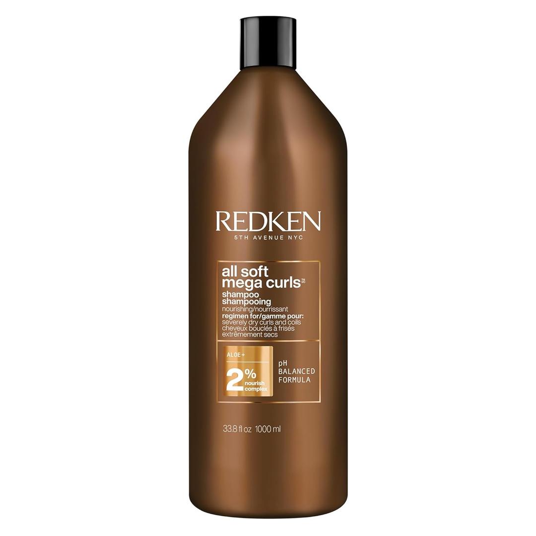 Redken All Soft Mega Curls Shampoo For Extremely Dry Curly & Coily Hair - Nourishes & Softens Severely Dry Hair, Sulfate Free (33.8 Fl Oz (Pack of 1))