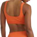 Organic Basics Women's Core Ribbed Cotton Tank Top Bralette (Orange, XL)