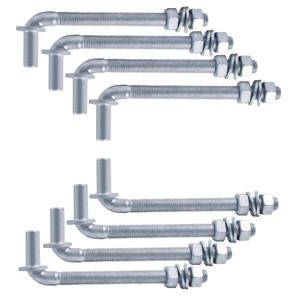 J-Bolt Gate Hinge, Hot-dip Galvanized J Bolt with 5/8" Gate Hinge. Farm Gate Hinges for Chain Link Fence Mostly Used in Frams, Back Yard, Frence Etc. Include Nut Washer (8"(8PCS))