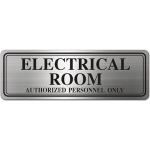 Metal Stainless Steel Authorized Personnel Only Sign9x3in (Electrical Room)