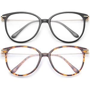 Gaoye Blue Light Blocking Glasses - Trending Round TR90 Frames, Metal Arms, UV400 Protection - Matching Soft Case