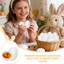 120 Pieces Empty Easter Eggs 2.36" Plastic Easter Eggs bulk for Easter Basket Stuffers Fillers, Easter Hunt, DIY Spring and Easter Decorations Classroom Prizes, Party Favors(White)