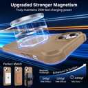 Designed for iPhone 14 Plus Case with Magnetic Stand [Military Drop Protection][Compatible with Magnet] Shockproof 14 Plus Phone Case with Ring Holder, Khaki