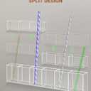 11.8'' Large Adjustable Height Acrylic Straw Holder for Cabinet Door with Ultra Sticky Double Sided Adhesive Tape, Reusable Tumbler Straw Dispenser for Kitchen Counter Cupboard -Transparent