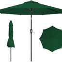 AreShark 9 FT Patio Umbrella for Outdoor, Outdoor Umbrella with Push Button Tilt and Crank, Outdoor Patio Umbrellas with 8 Sturdy Ribs for Market, Garden, Deck, Backyard, Pool (Dark Green)