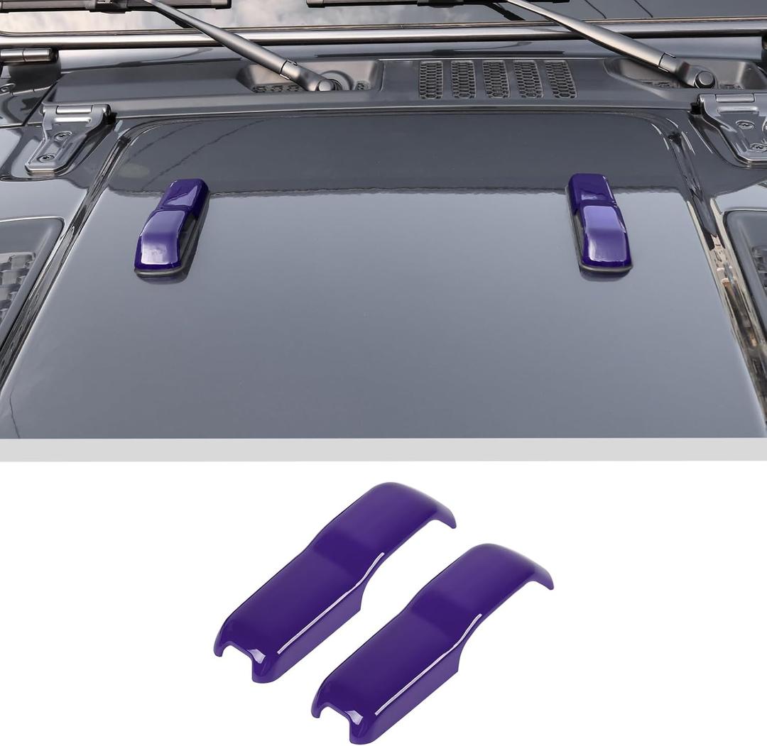 Voodonala Hood Hinge Cover Trim Exterior Accessories Decoration for 2018-2025+ Jeep Wrangler JL JLU Sports Sahara Freedom Rubicon Unlimited Gladiator JT 2-Door & 4-Door 2PCS Purple