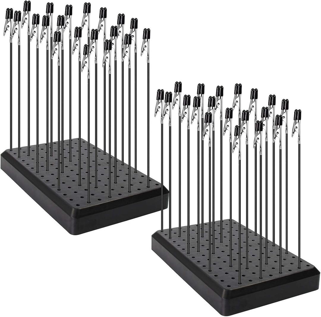 GJJC10B- 2PCS Model Painting Stand Base and 40pcs Alligator Clip Sticks for Airbrush Hobby Model Parts New