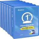 COMIX 3 Ring Binder 1 inch with Clear View Cover, 1" View Binder Holds 200 Sheets of US Letter Size Paper, 6 Pack (Light Blue)