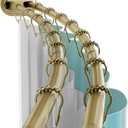 Zenna Home Double Curved Shower Curtain Rod, No Drill, 50-72 Inch Adjustable Tension Curved Shower Rod for Bathroom, Rustproof Double Rod, Non-Slip, Adds Room in Shower, Gold