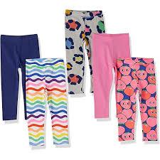 Amazon Essentials Girls Leggings 4T 4 Pcs (Color and design may vary)