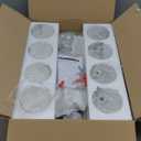 33.5'' 8-Light Chandelier for Dining Room Kitchen Island, Modern Farmhouse Pendant Lighting with Glass Shades Industrial Brushed Nickel Hanging Ceiling Light Fixture for Living Room, Height Adjustable