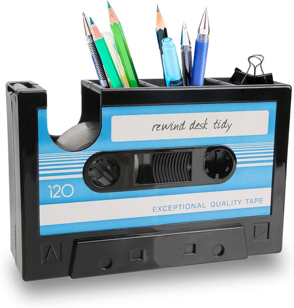 YXQ Fun Tape Dispenser Novelty Unique Pen Dispenser Cool Retro Desk AccessoriesBlue