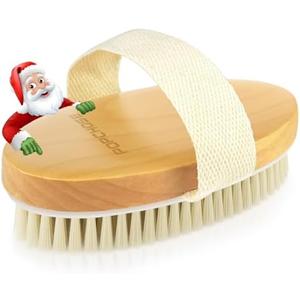 POPCHOSE Dry Brushing Body Brush, Natural Bristle Dry Skin Exfoliating Brush Body Scrub for Flawless Skin, Cellulite Reduction, Lymphatic Drainage and Blood Circulation Improvement