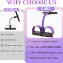 Pedal Resistance Bands with Handles, Upgrade 6-Tubes Manual Tension Training Pedal, Natural Rubber Foot Pedal Resistance Bands, Multifunction Fitness Bands for Abdomen, Waist, Arm, Leg (Purple)