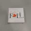 kunlisa Fall Signs,Fall Maple Leaf Wood Box Sign Desk Decor,Rustic Fall Wood Block Plaque Box Sign for Home Farmhouse Shelf Table Decor 5x5 Inch (White)