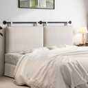 Headboards Queen Size Bed Headboard Wall Mounted Headboards for Bed with Linen Upholstery Cabeceras De Cama Hanging Headboard for Bedroom (Beige, Queen)