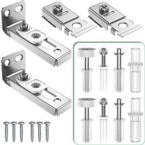 Bifold Door Hardware Repair Kit - 2 Pack Bi-fold Sliding Closet Door Hardware Kit for 7/8" to 1" Track, Folding Pocket Door Replacement Parts Set Include Top Bottom Pivots Bracket and Guide Wheel