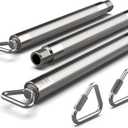 Tribe Lifting Resistance Band Bar - Heavy Duty Steel Bar for Resistance Bands - Resistance Bands Bar 3-Section Adjustable 39 to 27 Inch - Ball Bearing Swivel - Portable Home Gym Workout