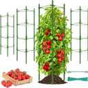 Halatool 4 Packs Tomato Cage, Up to 63lN Tomato Trellis Expandable Tomato Cages for Garden Tomato Plant Stakes with 120 Twist Ties Tall Cages with Adiustable Snap-On Arms for Vegetables Flowers