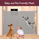 Retractable Baby Gate, Momcozy Extra Wide Mesh Baby Gates for Stairs, 41" Tall, Extends to 71" Wide, Black, Pet Dog Gate for Doorways, Stairs, Hallways, Indoor/Outdoor