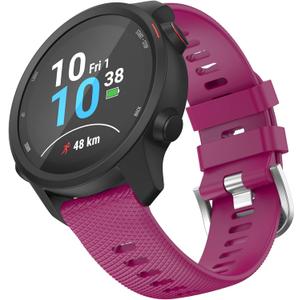 OVERSTEP Compatible with Garmin Venu 2 Plus, Venu SQ Band, 20mm Wrist Strap Quick Release Waterproof Soft Silicone Bands for Vivoactive 3 Music, Vivomove Hr, Forerunner 645/245 Music Smartwatch (Wine Red)