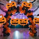 2 x 6 Pieces 30 Inches Halloween Pumpkin Foil Balloons Decorations, Large Scary Jack-O'-Lantern Design Mylar Balloons for Spooky Trick-or-Treating, Haunted House, and Halloween Party Supplies