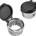 2Pcs Plug Cover Cap 12V Chrome Replacement Power Outlet Dash Retainer Cigarette Lighter Plug Retainer 20983936 25793816 for Chevrolet Avalanche Silverado Suburban GMC Sierra Yukon 2007-2015