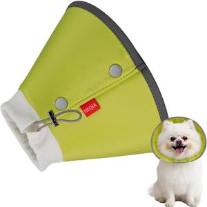 Dog Cone Collar for Dogs After Surgery, Soft Surgery Colla, Adjustable Dog Cone Collar for Pup&Kitty Pet Recovery, Pets Collar (Green, (Neck:9"-12"))