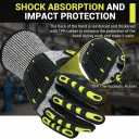 Impact Protection Gloves,Level5 Cut Resistant Work Gloves,Nitrile Coated Heavy Duty Work Gloves, Anti Vibration Gloves For Men,Women (1Pair,Small)