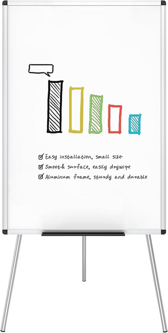 VIZ-PRO Whiteboard Easel, 36 x 24 Inches, Portable Dry Erase Board Height Adjustable for School Office and Home VIZ-PRO Whiteboard Easel, 36 x 24 Inches, Portable Dry Erase Board Height Adjustable for School Office and Home