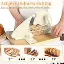 Brvclon Manual Bread Slicer for Homemade Sourdough,Adjustable Thickness,Hand Crank Bread Slicer with Stainless Steel Blade, Aluminum Alloy Frame & Solid Wood Base with Natural Wood Veneer Finish