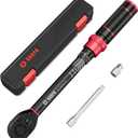 VANPO 1/4-inch Drive Click Torque Wrench, 20-240 in. lb/2.3-27.1 Nm, Inch Pound Torque Wrench Set with 1/4" to 3/8" Adapter, 10cm Extension Bar, Small Bike Torque Wrench for MTB, Bicycle Maintenance