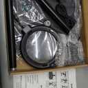 12X Large Magnifying Glass with Light and Floor Stand, Flexible Gooseneck Floor Lamp, 5.2" Lighted Magnifier Hands Free with 5 Color Mode 10 Adjustable Brightness, Clamp for Close Work,Sewing, Repair