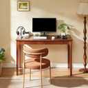 Solid Wood Computer Desk with Drawers (Black Walnut Color, 47.2inch)