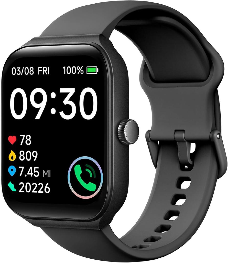 TOOBUR Smart Watch for Men Women Alexa Built-in, 1.95" Fitness Tracker with Answer/Make Calls, IP68 Waterproof/Heart Rate/Sleep Tracker/100 Sports, Fitness Watch Compatible Android iOS