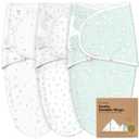 3-Pack Organic Baby Swaddle Sleep Sacks - Swaddles for Newborns, Infant 0-3 Months, Baby Girls, Boys, Soft & Snug Newborn Sleep Sack, Nursery Swaddling Blankets (Garden, OS)