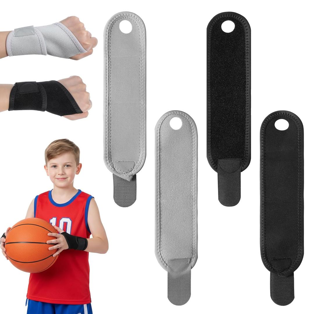 4Pcs Kids Wrist Brace Support, Night Wrist Sleep Support Brace Adjustable Compression Straps for Sports Sleep Youth Wrist Guard for Sports and Daily Activities