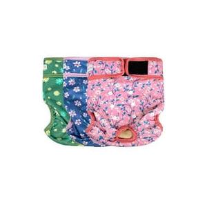 Langsprit Washable Female Dog Diapers  Doggie Reusable Diapers for Doggy Puppy Female in Period  Highly Absorbent Dog Heat Panties Flower1 M