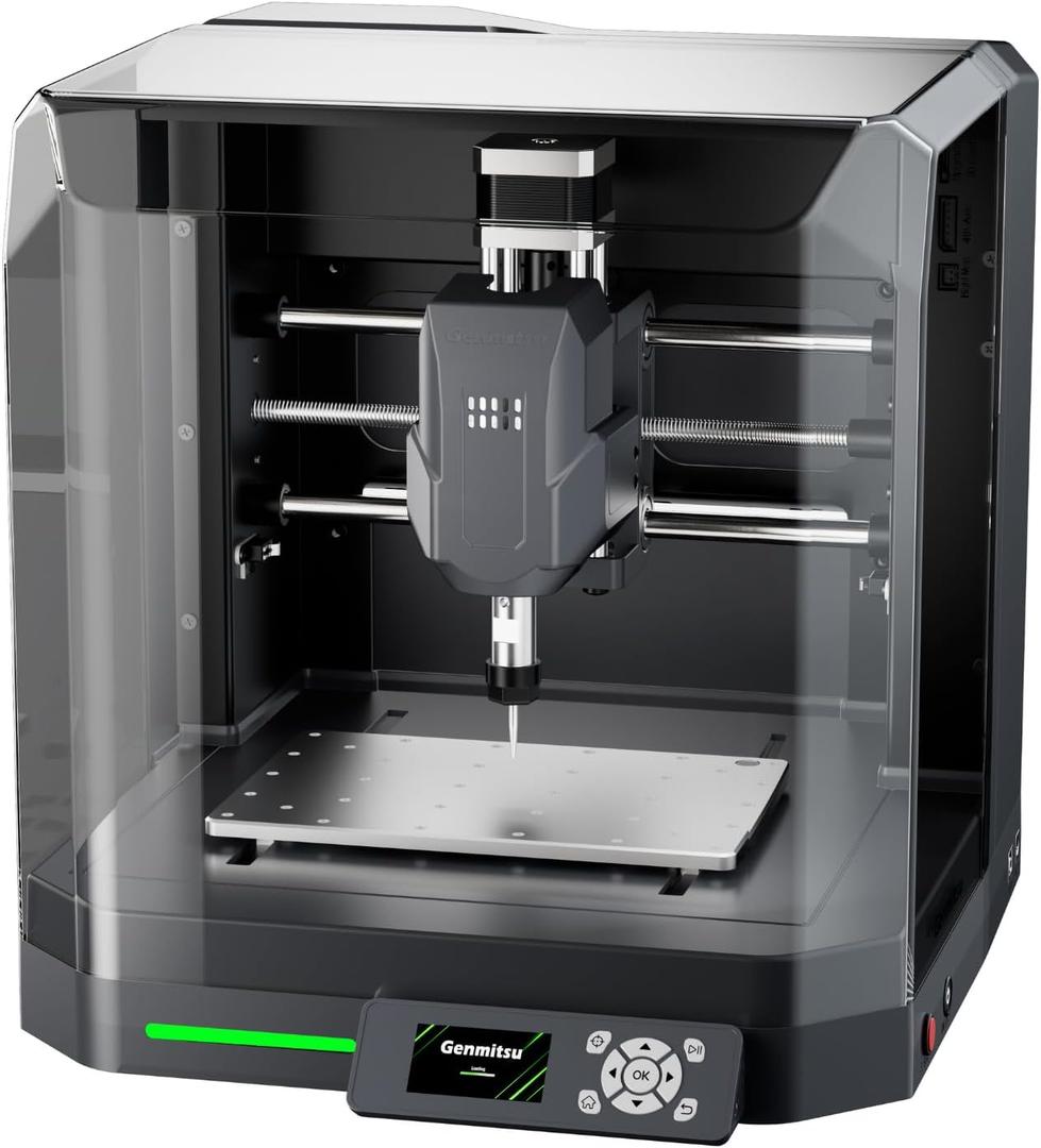 Genmitsu Cubiko CNC Router Machine with Enclosure, PCB Milling Machine, Smart Desktop CNC with Auto Z-Probing, WiFi & APP Supported, Great for Polishing, Drawing, Woodworking