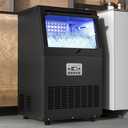 YITAHOME Black Commercial Under Counter Ice Maker Machine 130lbs, ETL & DOE Certificated Ice Machine Commercial, Big Ice Makers Freestanding for Home Cafe Bar Restaurant 44pcs with 33lbs Storage Bin