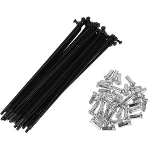 VekAuto 36 Set 12G Bicycle Spokes 131mm Bike Wheel Spokes 45 Steel Black