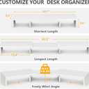 TAVR Furniture Dual Monitor Stand Riser, Computer Monitor Stands for 2 Monitors, Extra Long Multifunctional Desktop Organizer Riser for Computer, Laptop, PC, Printer, TV, Max 43.3" Length, White