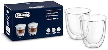 De'Longhi 5513214601 Cappuccino Glasses, 270 milliliters