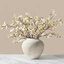 White Cherry Blossom Branches – 6 Pcs 33.5" Long Stem Artificial Flowers for Tall Vase, Premium Faux Silk Spring Decor, Realistic Fake Cherry Blossoms for Home, Wedding & Table Centerpieces