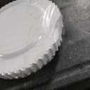 PLASTICPRO 32 Piece Combo Plastic Dinner Plates Disposable Plastic Fancy Heavy Duty Party Dishes 7 inch and 10 inch, White Beaded