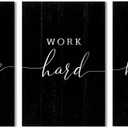 Inspirational Quotes Office Wall Art: Motivational Poster Positive Sayings Office Wall Decor, 3 Piece Black Motivation Picture Inspirational Prints 8x12"