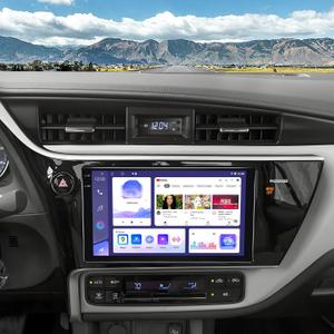 2+64G Car Stereo for Toyota Corolla 2017 2018, 9" QLED Touch Screen Android 13 Car Radio with CarPlay & Android Auto, Built-in GPS/WiFi/Bluetooth 5.4/FM AM Radio, Support OEM Backup Camera